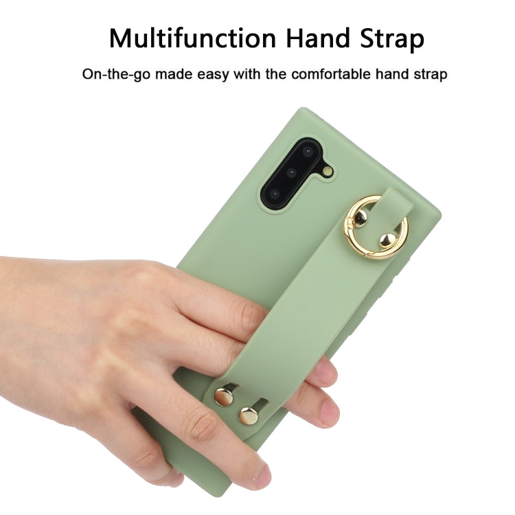 For Galaxy Note10 Shockproof Solid Color TPU Case with Wristband