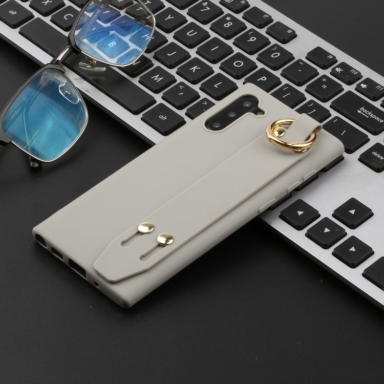 For Galaxy Note10 Shockproof Solid Color TPU Case with Wristband