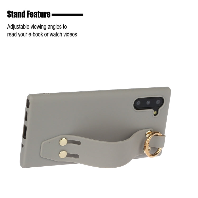 For Galaxy Note10 Shockproof Solid Color TPU Case with Wristband