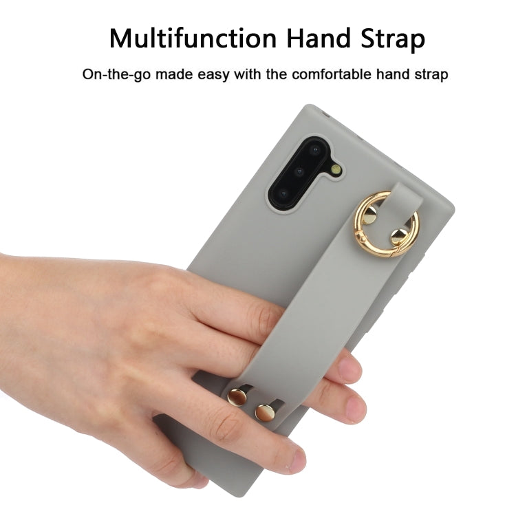 For Galaxy Note10 Shockproof Solid Color TPU Case with Wristband