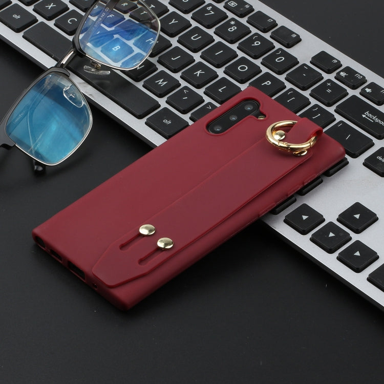 For Galaxy Note10 Shockproof Solid Color TPU Case with Wristband