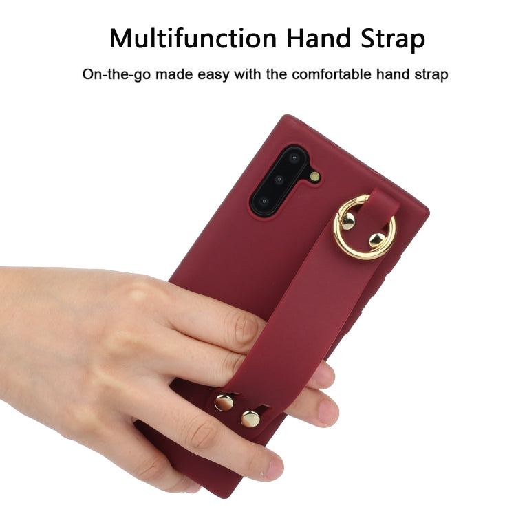 For Galaxy Note10 Shockproof Solid Color TPU Case with Wristband