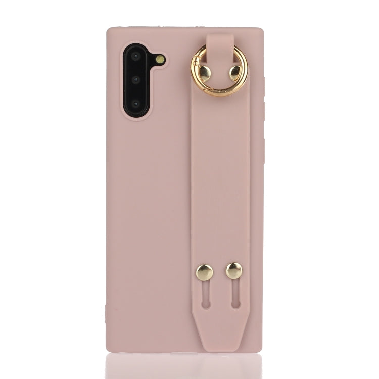 For Galaxy Note10 Shockproof Solid Color TPU Case with Wristband