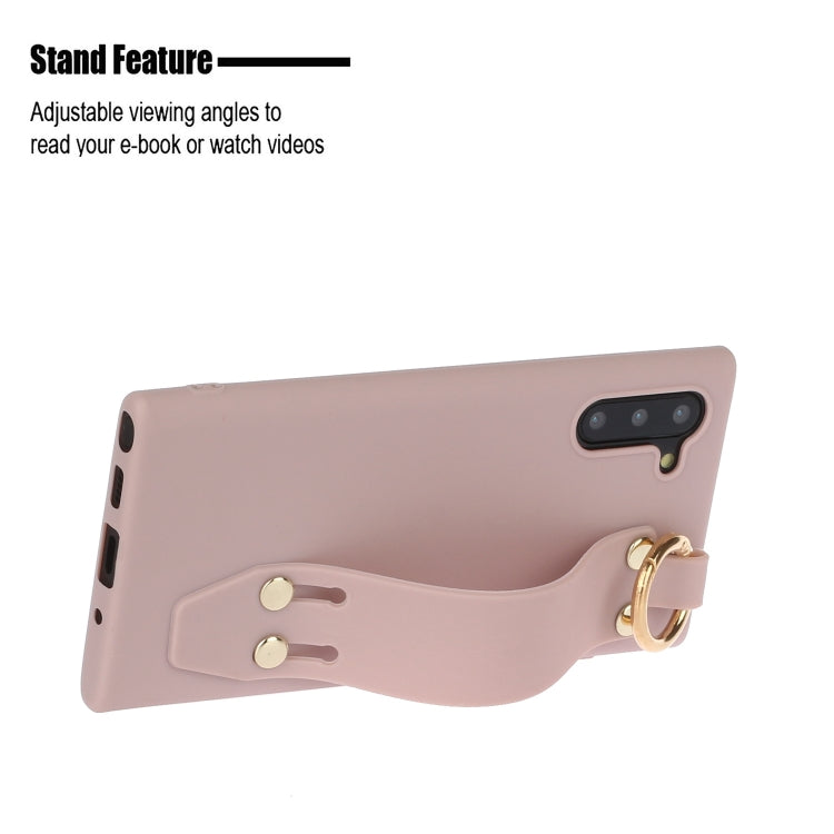 For Galaxy Note10 Shockproof Solid Color TPU Case with Wristband