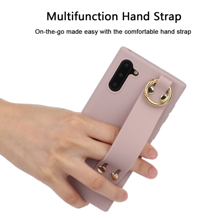 For Galaxy Note10 Shockproof Solid Color TPU Case with Wristband