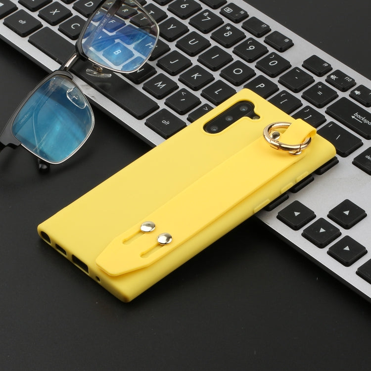 For Galaxy Note10 Shockproof Solid Color TPU Case with Wristband