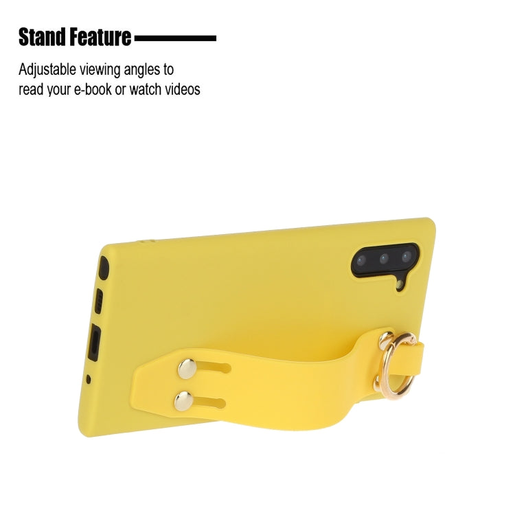 For Galaxy Note10 Shockproof Solid Color TPU Case with Wristband