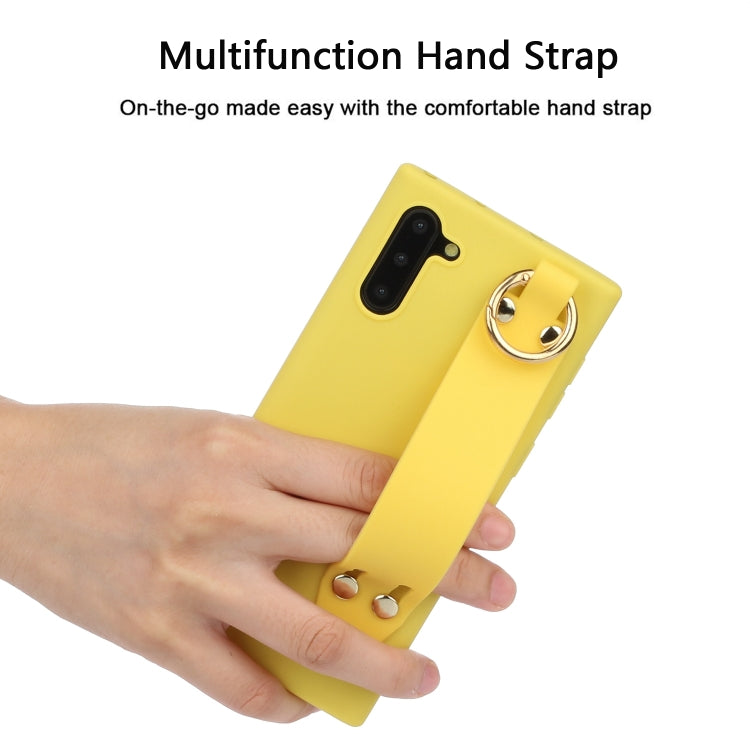 For Galaxy Note10 Shockproof Solid Color TPU Case with Wristband