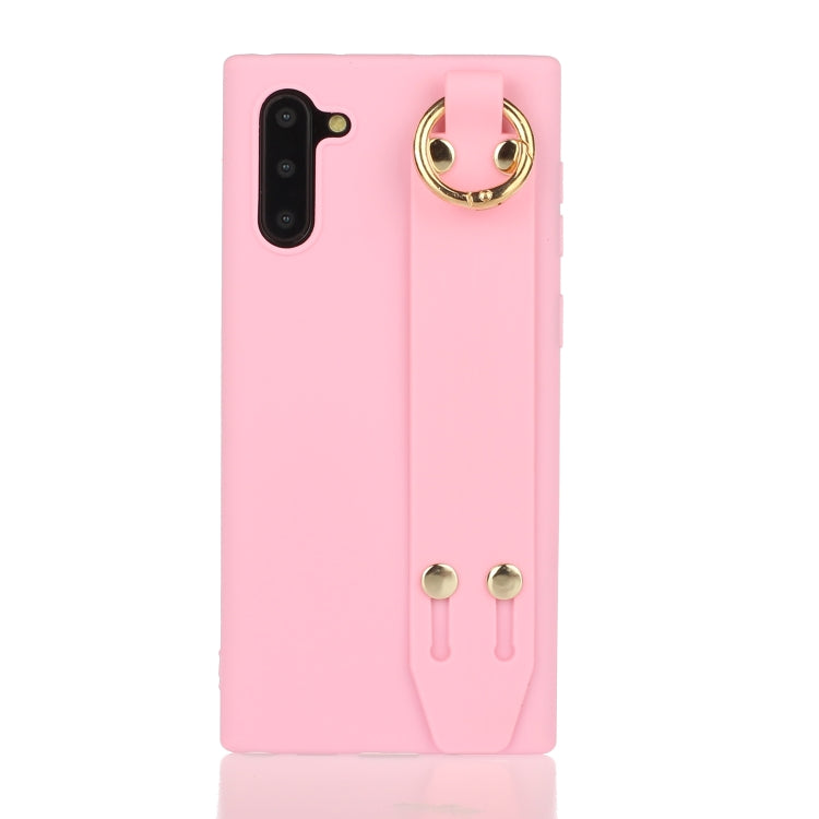 For Galaxy Note10 Shockproof Solid Color TPU Case with Wristband