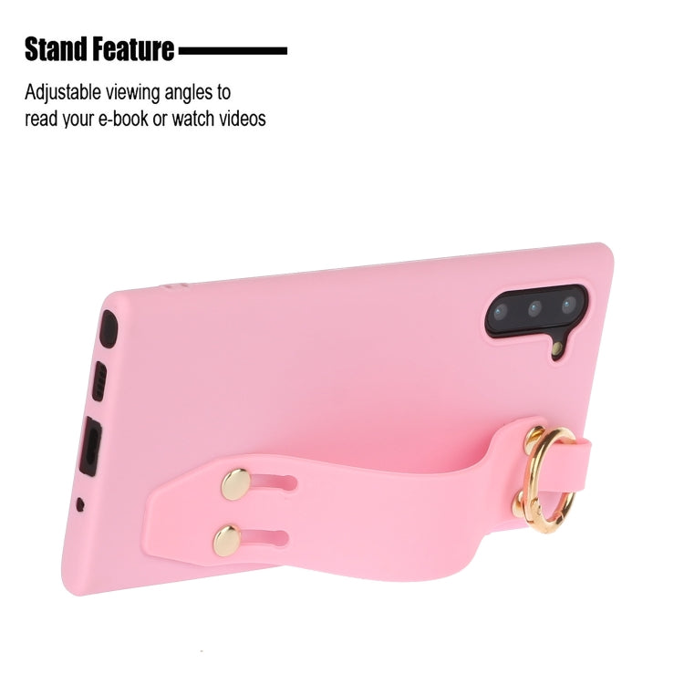 For Galaxy Note10 Shockproof Solid Color TPU Case with Wristband
