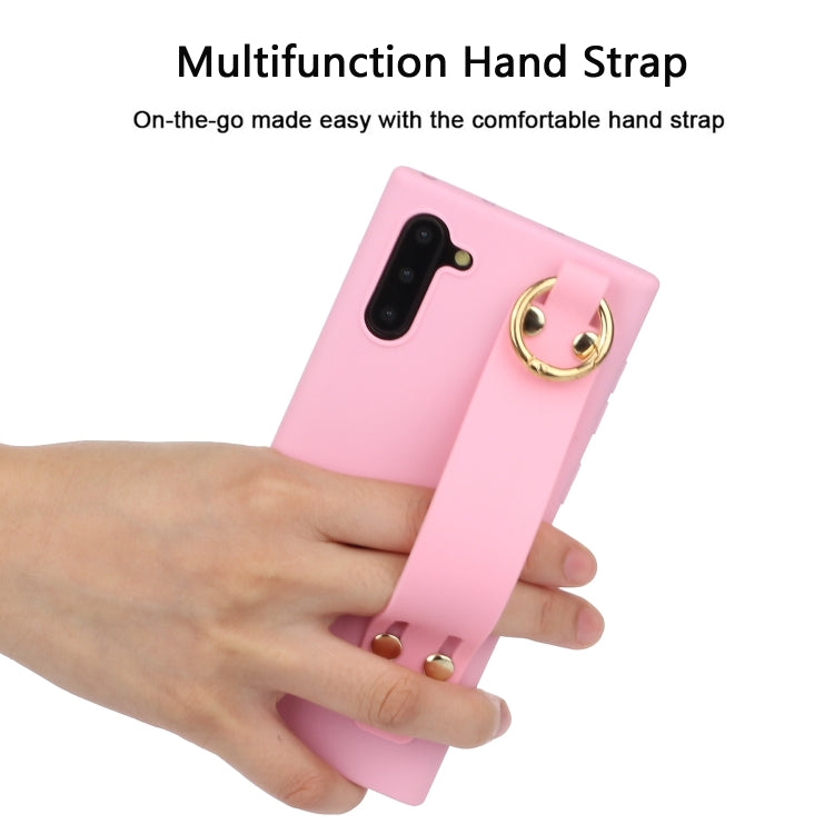 For Galaxy Note10 Shockproof Solid Color TPU Case with Wristband