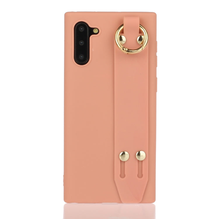 For Galaxy Note10 Shockproof Solid Color TPU Case with Wristband