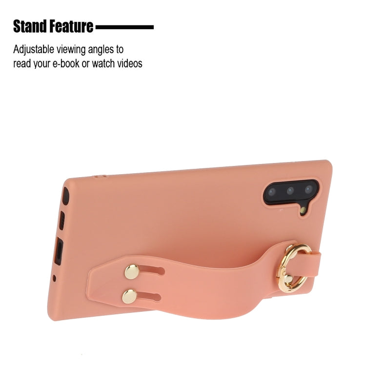 For Galaxy Note10 Shockproof Solid Color TPU Case with Wristband