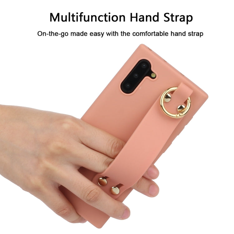For Galaxy Note10 Shockproof Solid Color TPU Case with Wristband