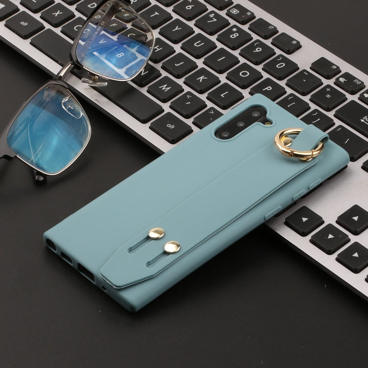 For Galaxy Note10 Shockproof Solid Color TPU Case with Wristband