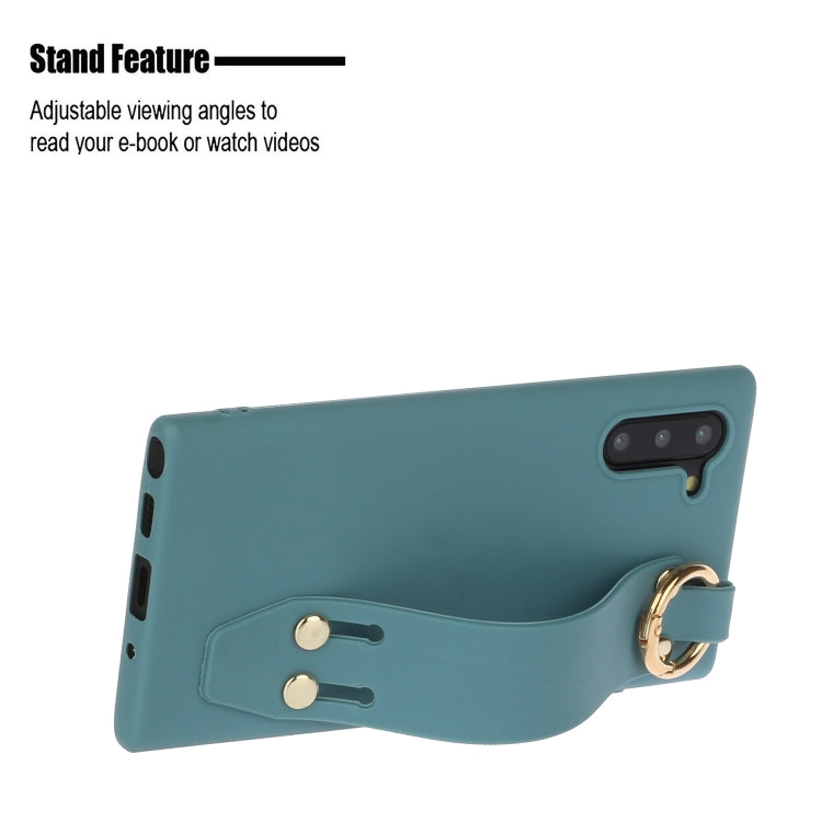 For Galaxy Note10 Shockproof Solid Color TPU Case with Wristband
