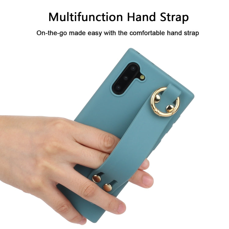 For Galaxy Note10 Shockproof Solid Color TPU Case with Wristband