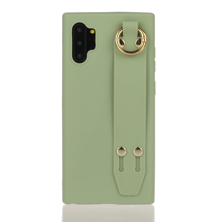 For Galaxy Note10+ Shockproof Solid Color TPU Case with Wristband
