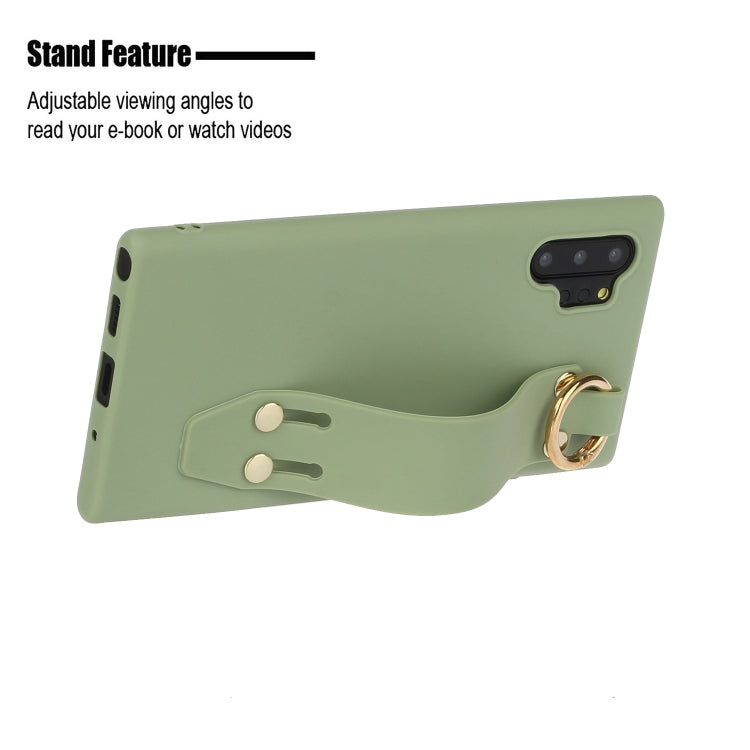 For Galaxy Note10+ Shockproof Solid Color TPU Case with Wristband
