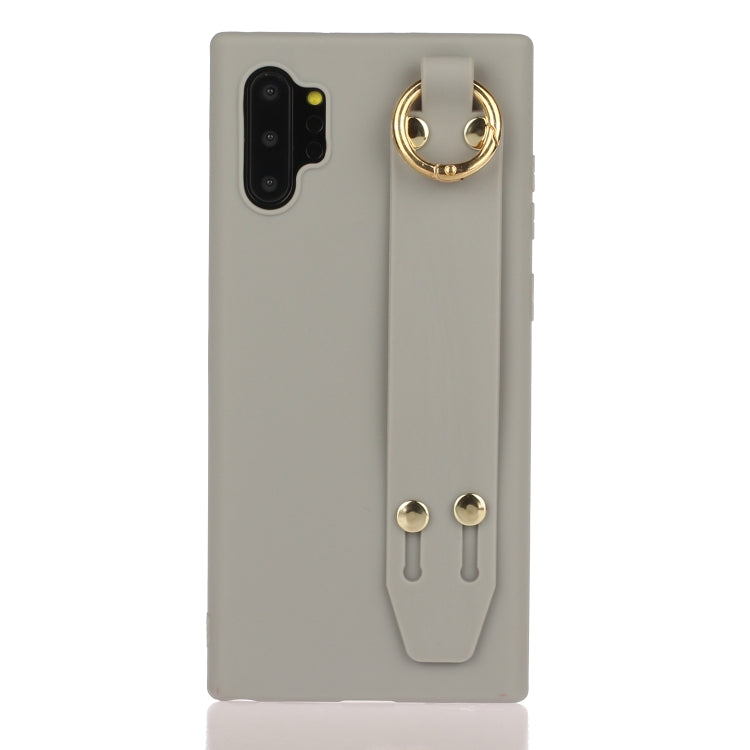 For Galaxy Note10+ Shockproof Solid Color TPU Case with Wristband