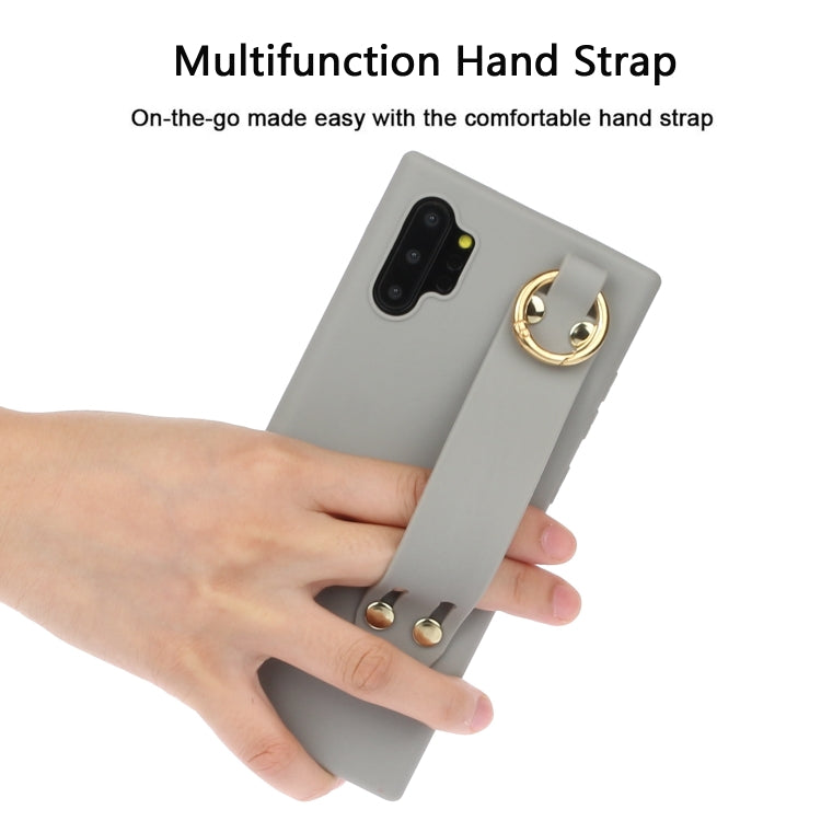 For Galaxy Note10+ Shockproof Solid Color TPU Case with Wristband