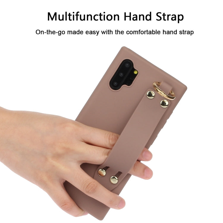 For Galaxy Note10+ Shockproof Solid Color TPU Case with Wristband