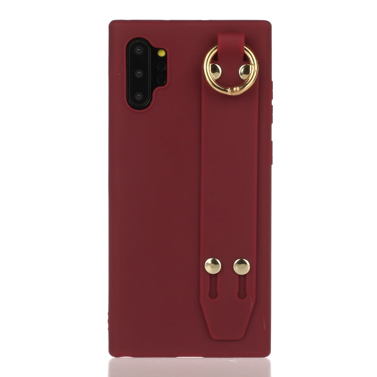 For Galaxy Note10+ Shockproof Solid Color TPU Case with Wristband