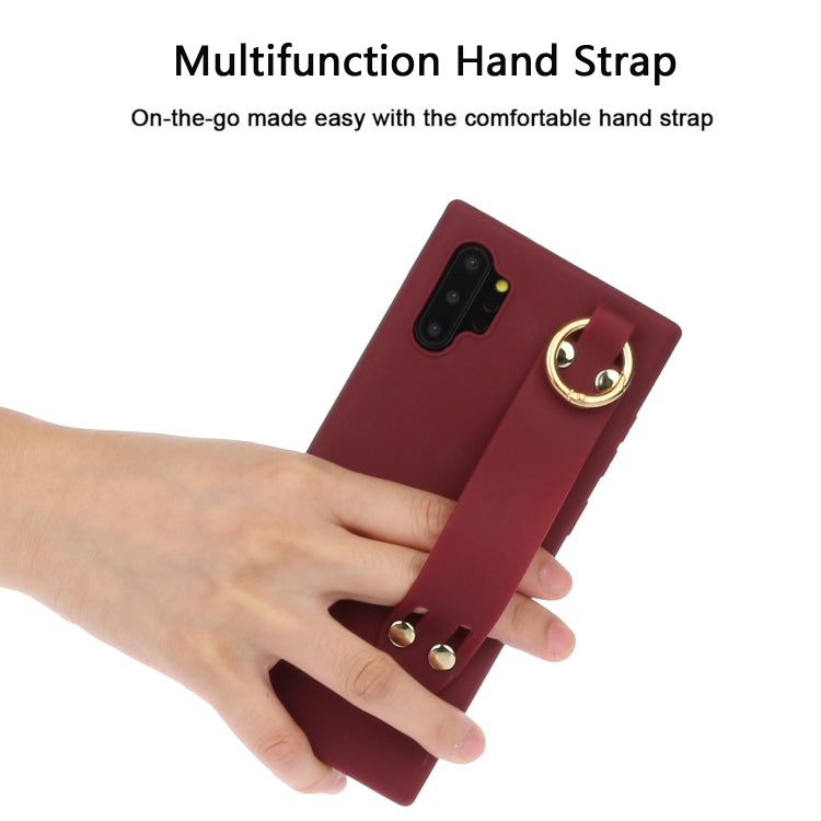 For Galaxy Note10+ Shockproof Solid Color TPU Case with Wristband