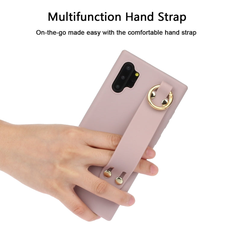 For Galaxy Note10+ Shockproof Solid Color TPU Case with Wristband