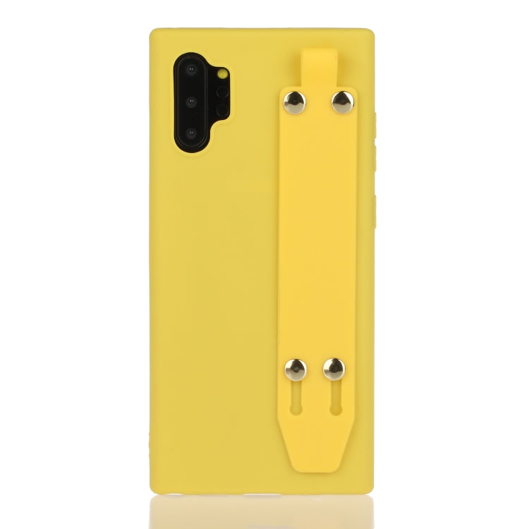 For Galaxy Note10+ Shockproof Solid Color TPU Case with Wristband