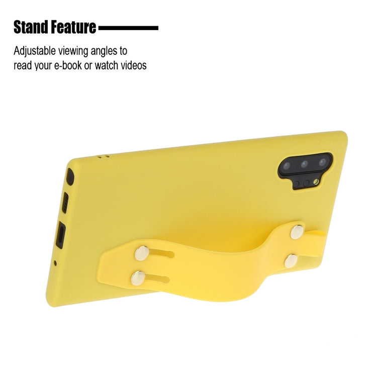 For Galaxy Note10+ Shockproof Solid Color TPU Case with Wristband
