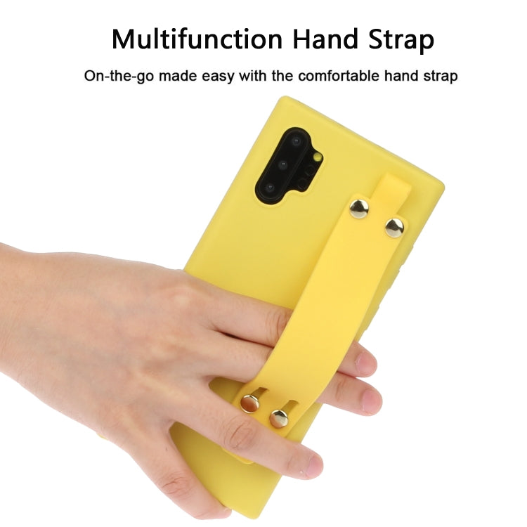 For Galaxy Note10+ Shockproof Solid Color TPU Case with Wristband