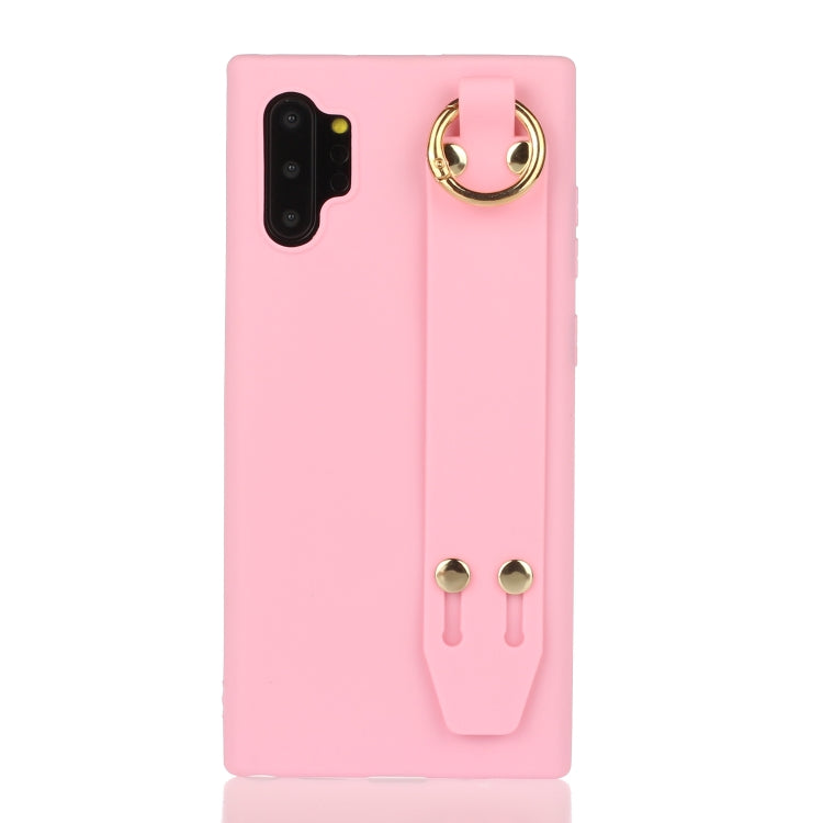 For Galaxy Note10+ Shockproof Solid Color TPU Case with Wristband