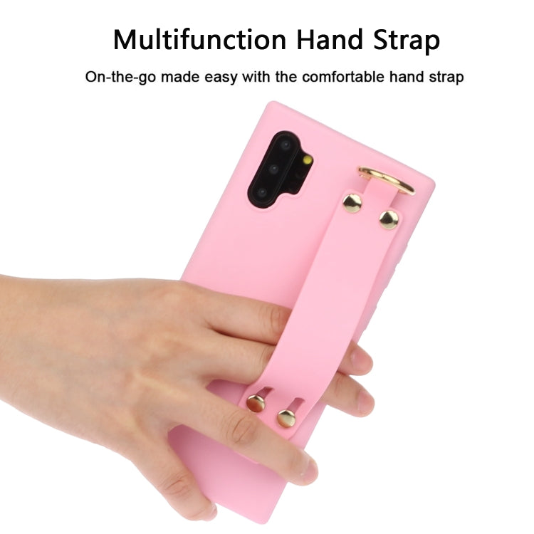 For Galaxy Note10+ Shockproof Solid Color TPU Case with Wristband