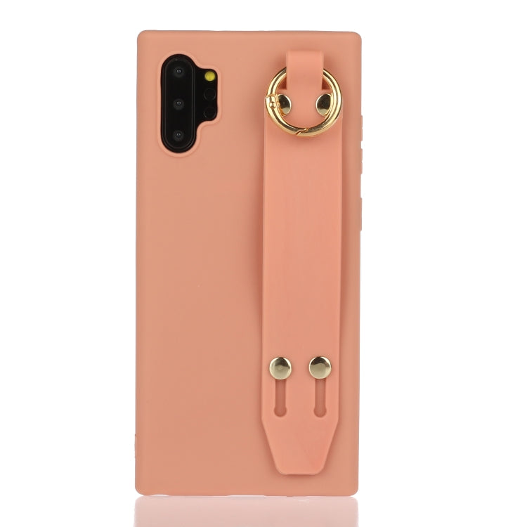For Galaxy Note10+ Shockproof Solid Color TPU Case with Wristband