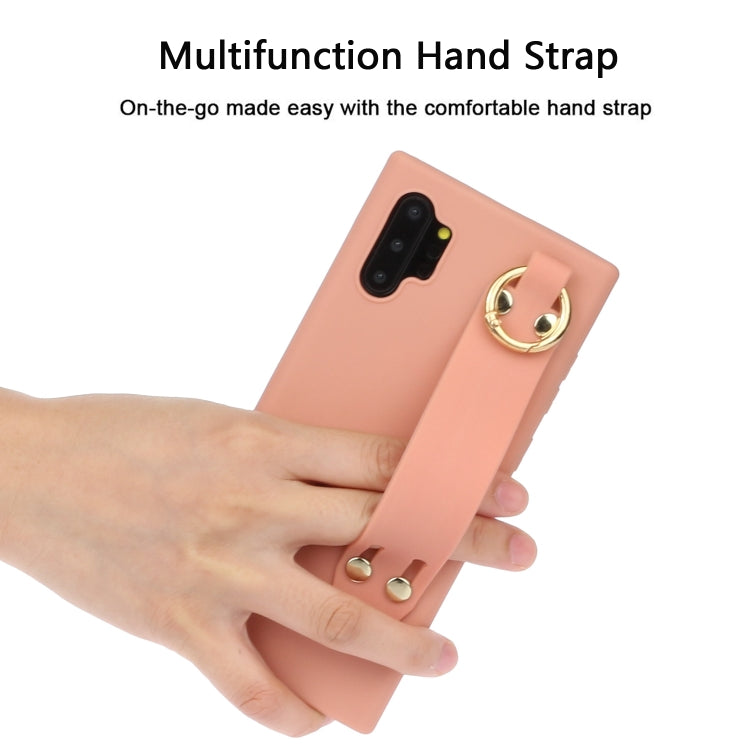 For Galaxy Note10+ Shockproof Solid Color TPU Case with Wristband