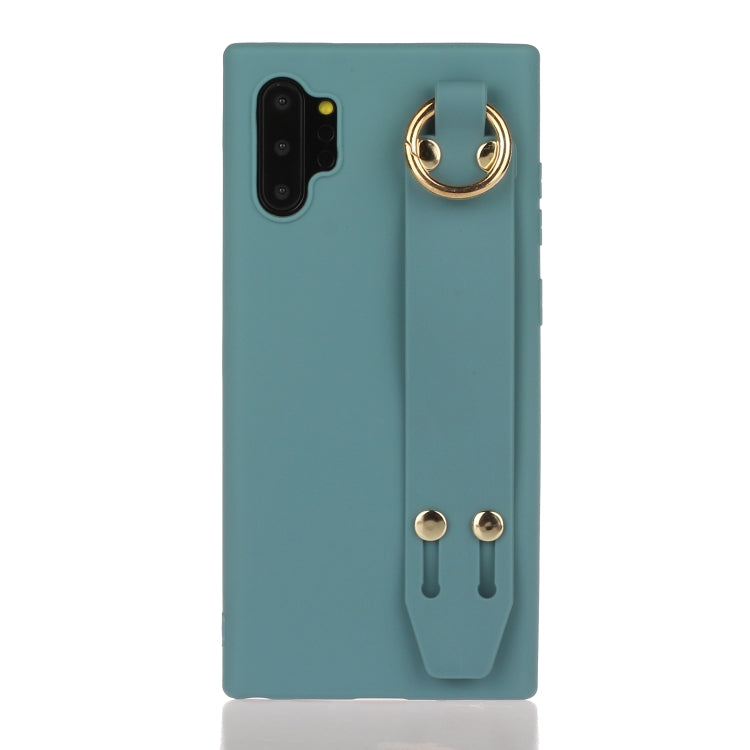 For Galaxy Note10+ Shockproof Solid Color TPU Case with Wristband