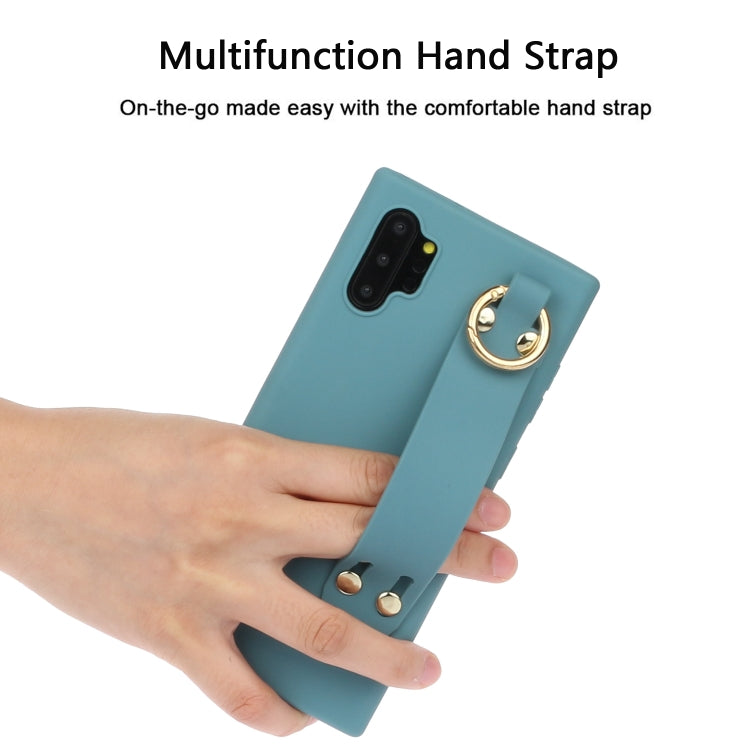For Galaxy Note10+ Shockproof Solid Color TPU Case with Wristband