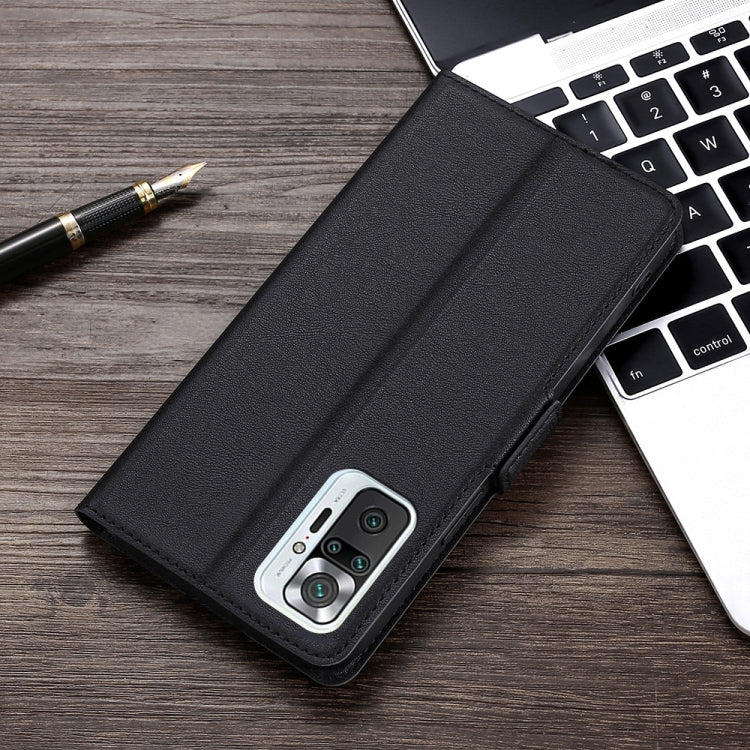 For Xiaomi Redmi Note 10 Pro / Note 10 Pro Max Ultra-thin Voltage Side Buckle PU + TPU Horizontal Flip Leather Case with Holder & Card Slot