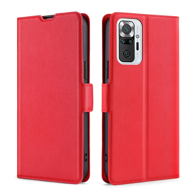 For Xiaomi Redmi Note 10 Pro / Note 10 Pro Max Ultra-thin Voltage Side Buckle PU + TPU Horizontal Flip Leather Case with Holder & Card Slot