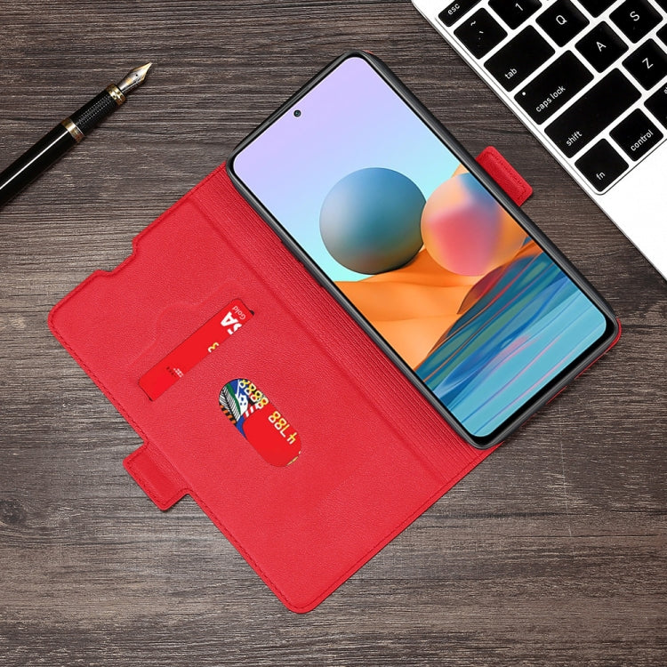 For Xiaomi Redmi Note 10 Pro / Note 10 Pro Max Ultra-thin Voltage Side Buckle PU + TPU Horizontal Flip Leather Case with Holder & Card Slot