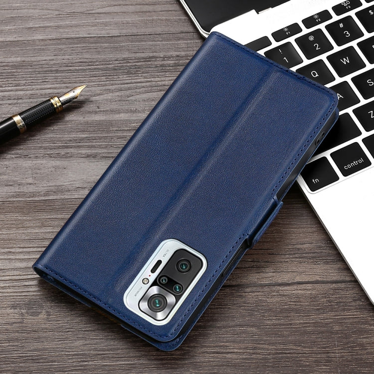 For Xiaomi Redmi Note 10 Pro / Note 10 Pro Max Ultra-thin Voltage Side Buckle PU + TPU Horizontal Flip Leather Case with Holder & Card Slot