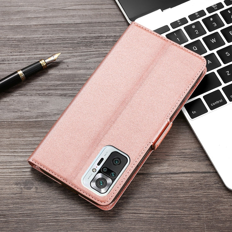 For Xiaomi Redmi Note 10 Pro / Note 10 Pro Max Ultra-thin Voltage Side Buckle PU + TPU Horizontal Flip Leather Case with Holder & Card Slot
