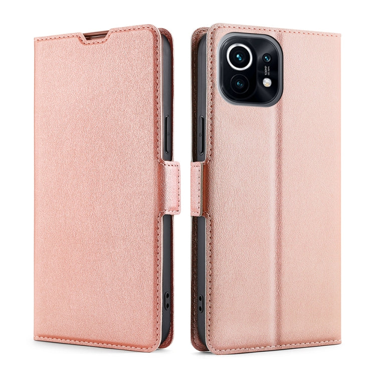 For Xiaomi Mi 11 Ultra-thin Voltage Side Buckle PU + TPU Horizontal Flip Leather Case with Holder & Card Slot