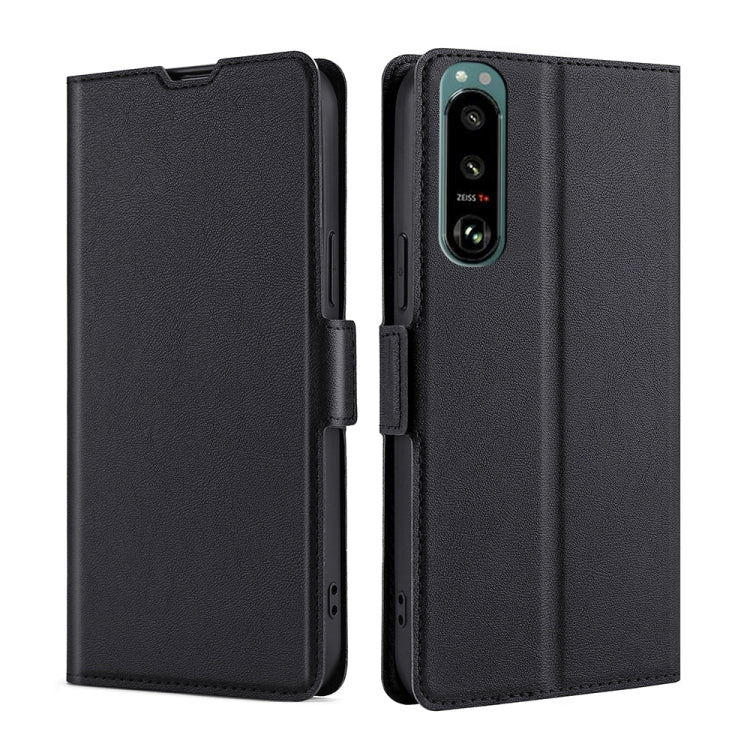 For Sony Xperia 5 III Ultra-thin Voltage Side Buckle PU + TPU Horizontal Flip Leather Case with Holder & Card Slot