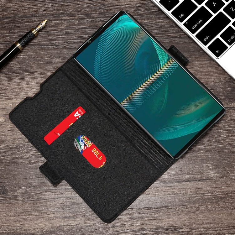 For Sony Xperia 5 III Ultra-thin Voltage Side Buckle PU + TPU Horizontal Flip Leather Case with Holder & Card Slot