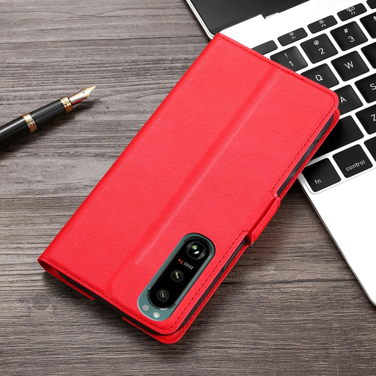 For Sony Xperia 5 III Ultra-thin Voltage Side Buckle PU + TPU Horizontal Flip Leather Case with Holder & Card Slot