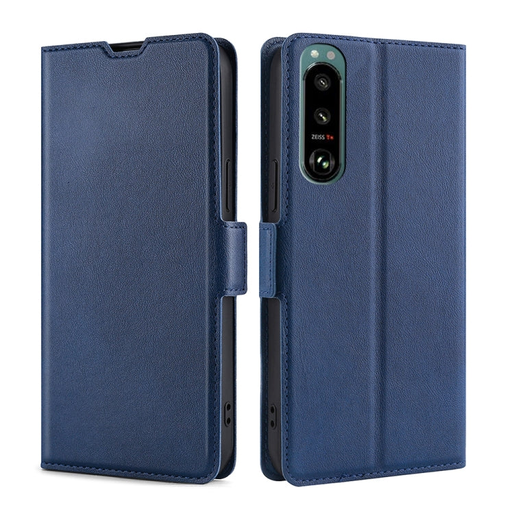 For Sony Xperia 5 III Ultra-thin Voltage Side Buckle PU + TPU Horizontal Flip Leather Case with Holder & Card Slot