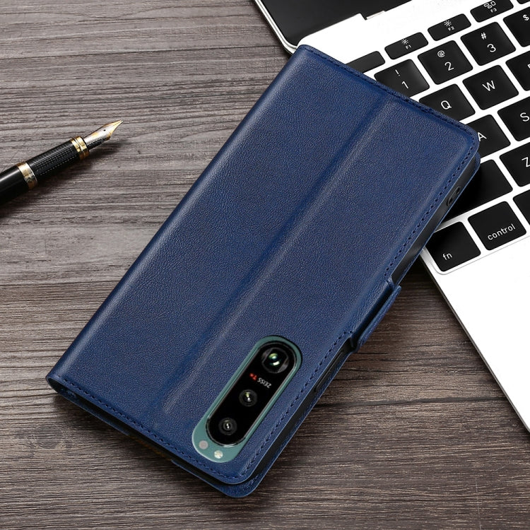 For Sony Xperia 5 III Ultra-thin Voltage Side Buckle PU + TPU Horizontal Flip Leather Case with Holder & Card Slot