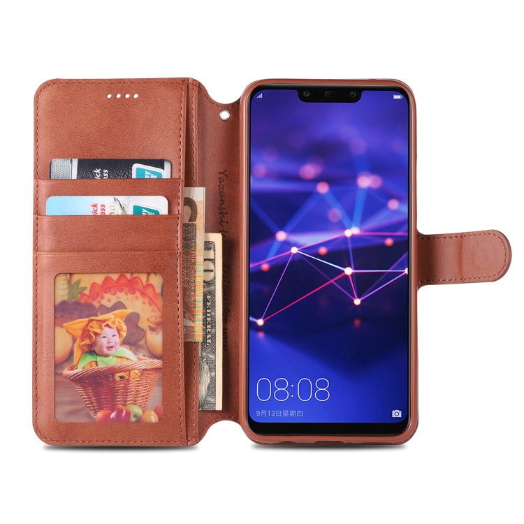For Huawei Mate 20 Lite / Maimang 7 AZNS Calf Texture Magnetic Horizontal Flip PU Leather Case with Holder & Card Slots & Photo Frame
